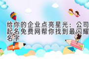给你的企业点亮星光：公司起名免费网帮你找到最闪耀的名字