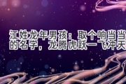 江姓龙年男孩：取个响当当的名字，龙腾虎跃一飞冲天！