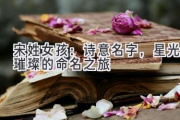 宋姓女孩：诗意名字，星光璀璨的命名之旅