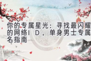 你的专属星光：寻找最闪耀的网络ID，单身男士专属命名指南