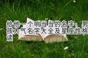 给他一个响当当的名字：男孩大气名字大全及星座性格解读