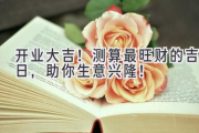开业大吉！测算最旺财的吉日，助你生意兴隆！