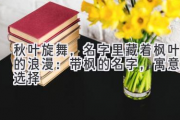 秋叶旋舞，名字里藏着枫叶的浪漫：带枫的名字，寓意与选择