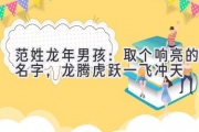 范姓龙年男孩：取个响亮的名字，龙腾虎跃一飞冲天