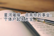 星河璀璨，点亮你的事业：个体户起名大全