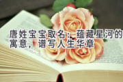 唐姓宝宝取名：蕴藏星河的寓意，谱写人生华章