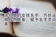 诗经里的女孩名字：巧妙运用自然意象，赋予名字灵动之美