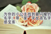 为你的小公主找到最闪耀的名字：带“家”字女孩名字灵感宝库