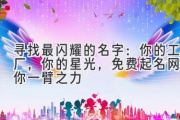 寻找最闪耀的名字：你的工厂，你的星光，免费起名网助你一臂之力