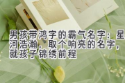 男孩带鸿字的霸气名字：星河浩瀚，取个响亮的名字，成就孩子锦绣前程