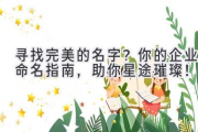 寻找完美的名字？你的企业命名指南，助你星途璀璨！