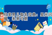 杜家男儿取名宝典：星光闪耀，未来可期