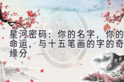 星河密码：你的名字，你的命运，与十五笔画的字的奇妙缘分