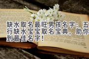 缺水取名最旺男孩名字：五行缺水宝宝取名宝典，助你找到最佳名字！