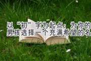 以“初”字为起点：为你的男孩选择一个充满希望的名字
