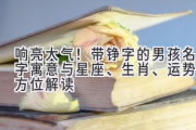 响亮大气！带铮字的男孩名字寓意与星座、生肖、运势全方位解读