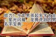 给力！今年男孩起名字大全：星光闪耀，龙腾虎跃的男孩名字宝典