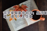 宗字辈取最佳名字：星河璀璨，谱写人生华章