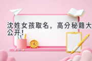 沈姓女孩取名，高分秘籍大公开！