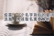 俊霖：一个名字背后的星河浩瀚，男孩取名寓意解析