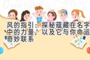 风的指引：探秘蕴藏在名字中的力量，以及它与你命运的奇妙联系