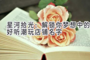 星河拾光：解锁你梦想中的好听潮玩店铺名字