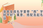 龙年女孩名字里带“雨”字好不好？寓意、搭配及起名建议