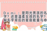 Domi：是阳光男孩的名字？还是温柔女孩的名字？揭秘名字背后的星座能量与命运密码