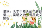 揭秘：名字中蕴含的宇宙能量——昊明之名，深层含义大解析