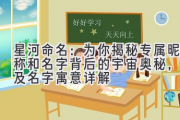 星河命名：为你揭秘专属昵称和名字背后的宇宙奥秘，以及名字寓意详解