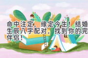 命中注定，缘定今生！结婚生辰八字配对，找到你的完美伴侣！