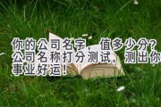 你的公司名字，值多少分？公司名称打分测试，测出你的事业好运！