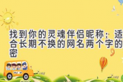 找到你的灵魂伴侣昵称：适合长期不换的网名两个字的秘密