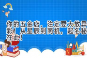 你的五金店，注定要大放异彩！从星辰到商机，起名秘籍在此！