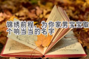 锦绣前程，为你家男宝宝取个响当当的名字