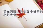 星光闪耀，为你取个好听的小名大全