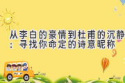 从李白的豪情到杜甫的沉静：寻找你命定的诗意昵称