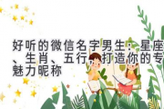 好听的微信名字男生：星座、生肖、五行，打造你的专属魅力昵称