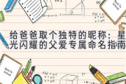 给爸爸取个独特的昵称：星光闪耀的父爱专属命名指南