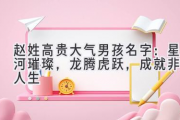 赵姓高贵大气男孩名字：星河璀璨，龙腾虎跃，成就非凡人生