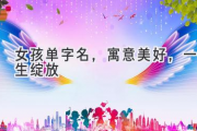 女孩单字名，寓意美好，一生绽放