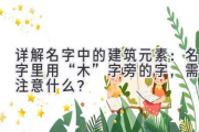 详解名字中的建筑元素：名字里用“木”字旁的字，需要注意什么？