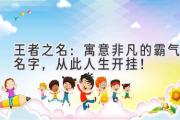 王者之名：寓意非凡的霸气名字，从此人生开挂！