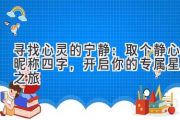 寻找心灵的宁静：取个静心昵称四字，开启你的专属星河之旅