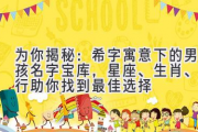 为你揭秘：希字寓意下的男孩名字宝库，星座、生肖、五行助你找到最佳选择