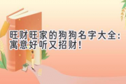 旺财旺家的狗狗名字大全：寓意好听又招财！