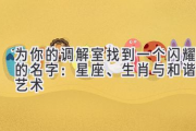 为你的调解室找到一个闪耀的名字：星座、生肖与和谐的艺术