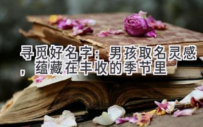  寻觅好名字：男孩取名灵感，蕴藏在丰收的季节里 