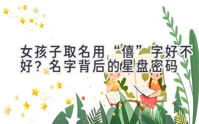 女孩子取名用“僖”字好不好?名字背后的星盘密码