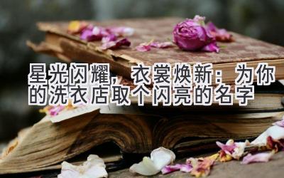   星光闪耀，衣裳焕新：为你的洗衣店取个闪亮的名字 